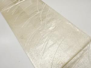 引き箔　市松に鳥模様織り出し袋帯